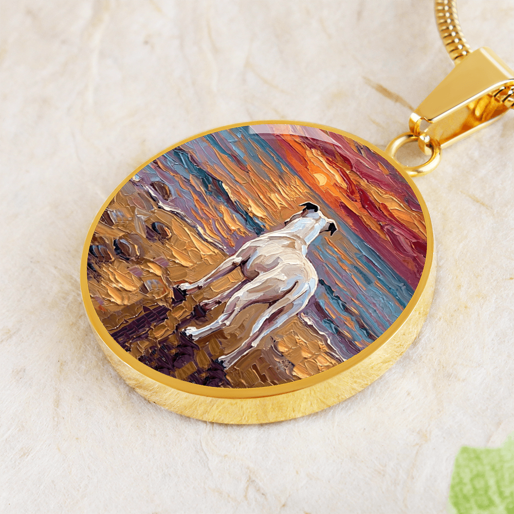 Beach Days - White Pit Bull Round Necklace