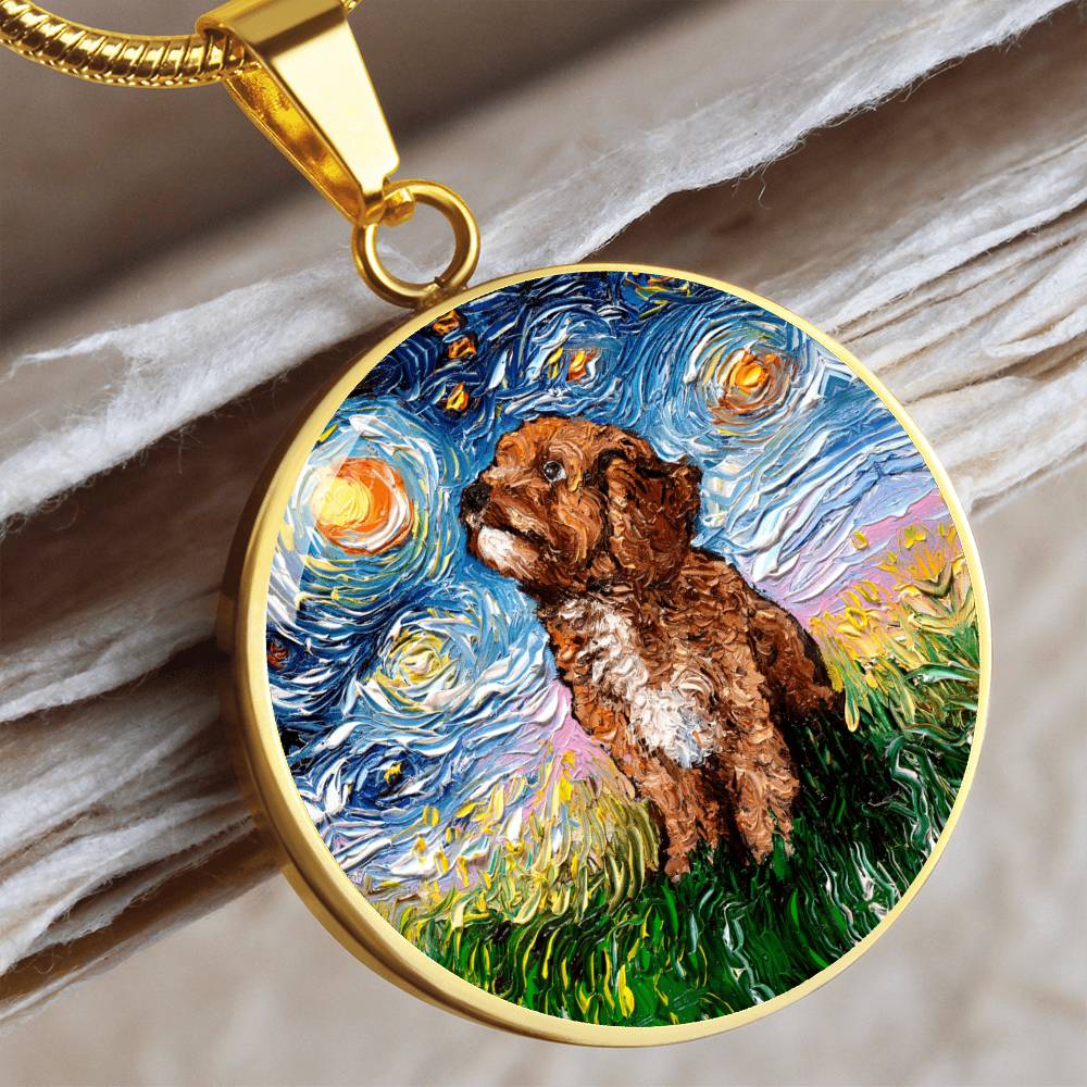 Cavapoo Starry Night Round Necklace