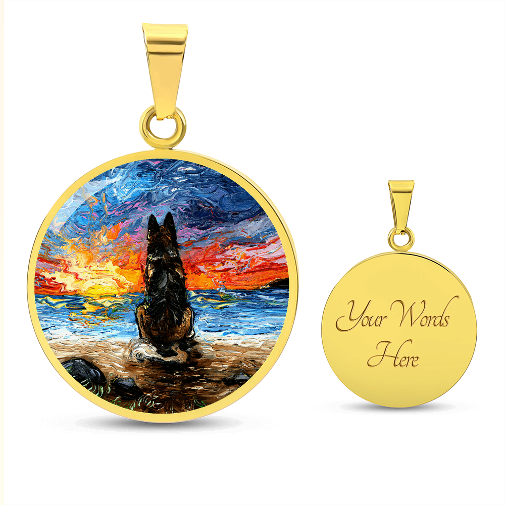 Beach Days - German Shepherd Round Necklace