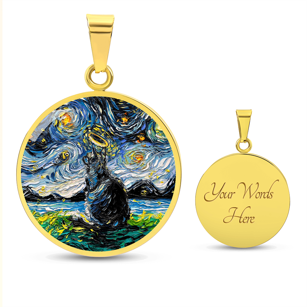 Angel 1 Starry Night Round Necklace
