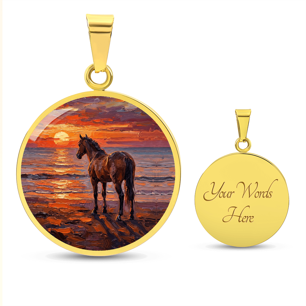 Sunset - Chocolate Mare Round Necklace