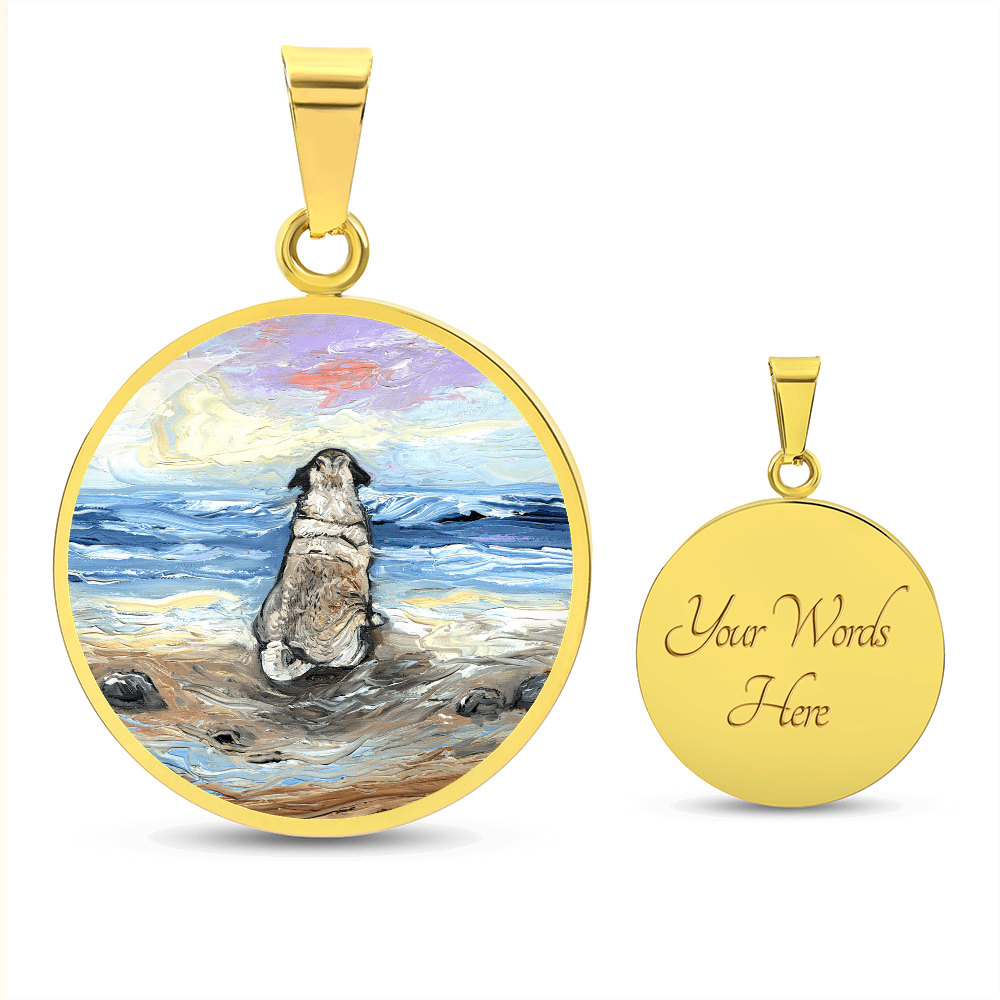 Beach Days - Pug Starry Night Round Necklace