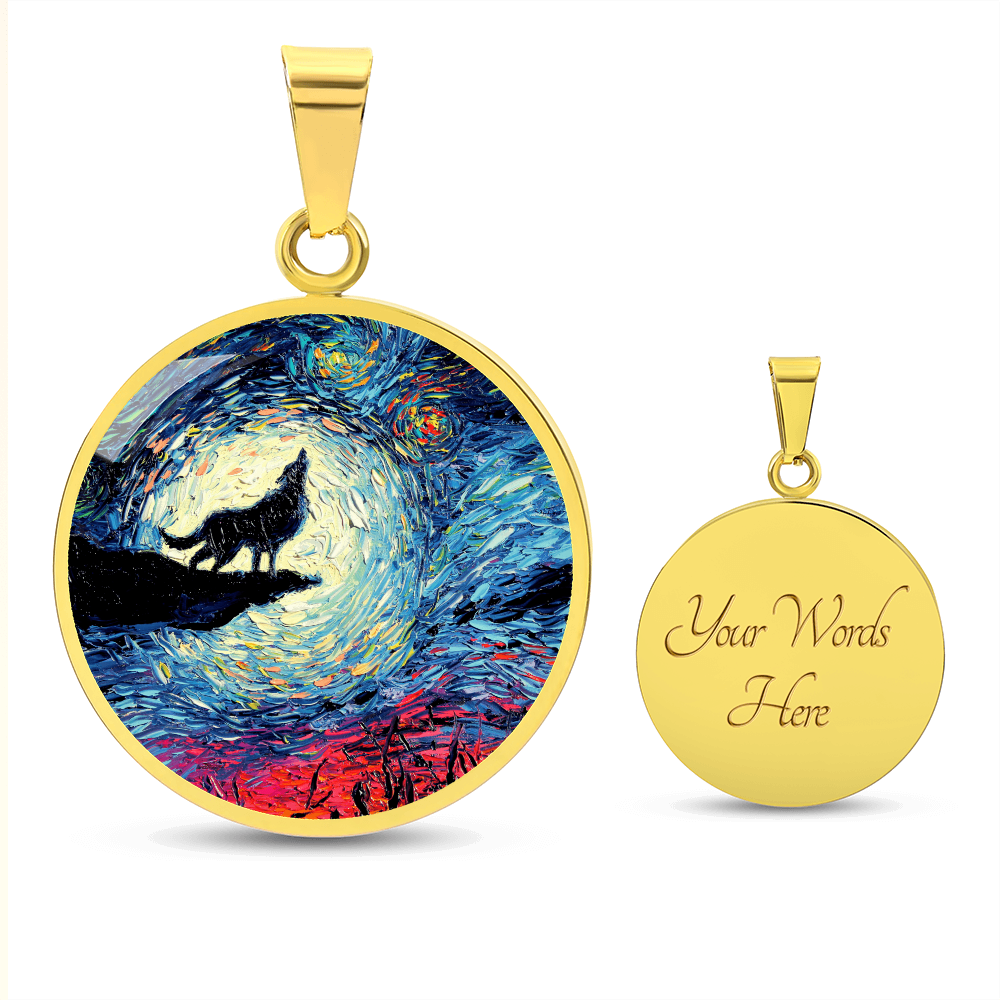 Wolfmoon Starry Night Round Necklace