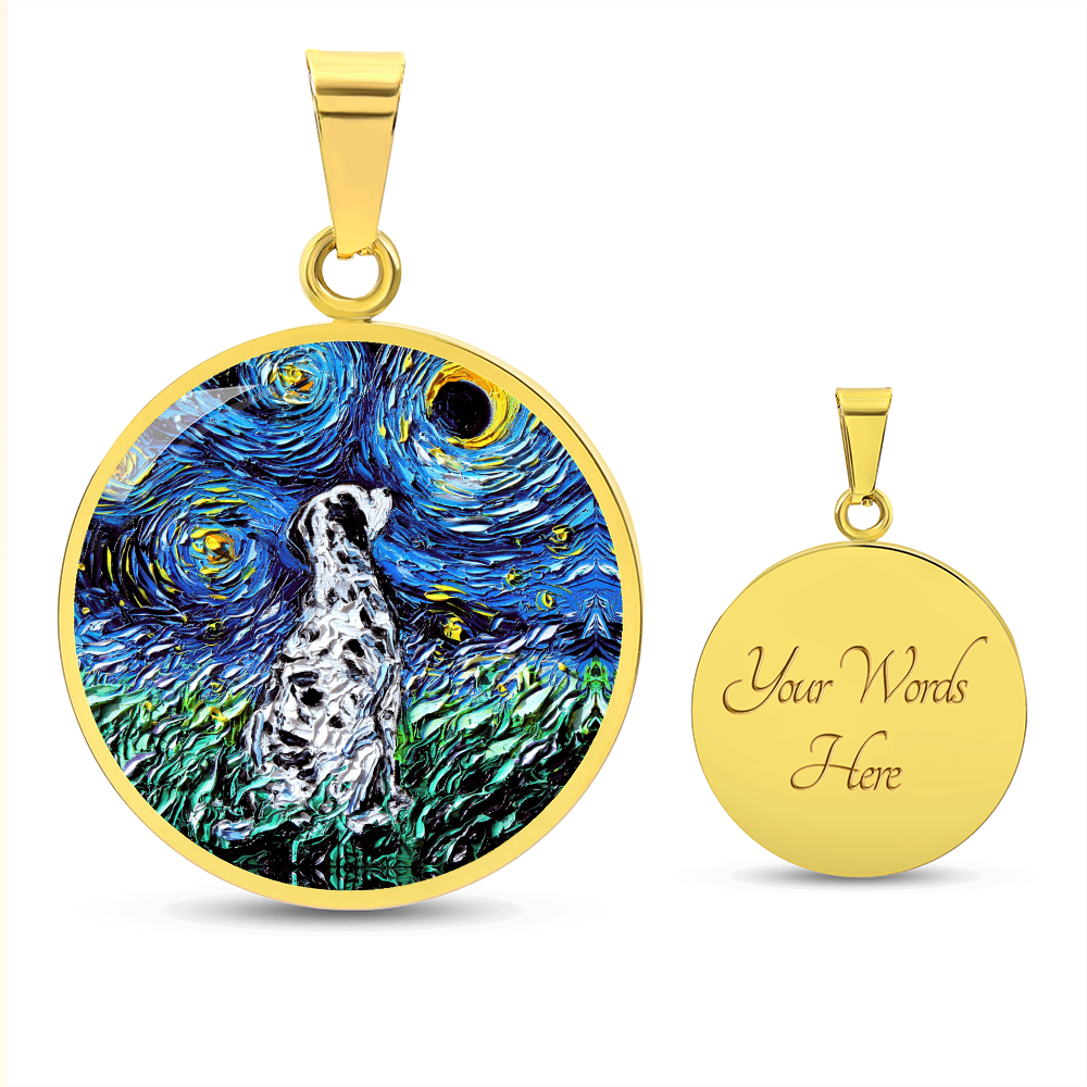 Dalmatian Starry Night Round Necklace