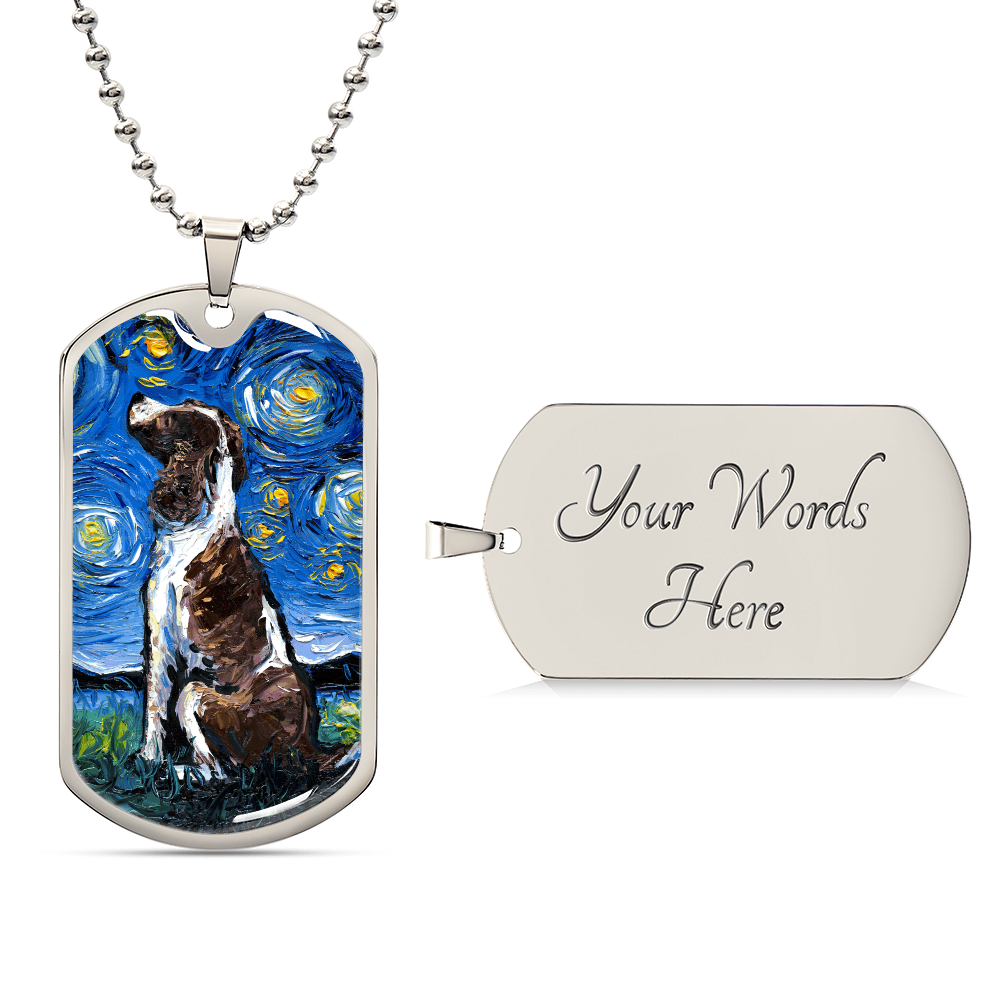 English Springer Spaniel Starry Night Dog Tag Necklace