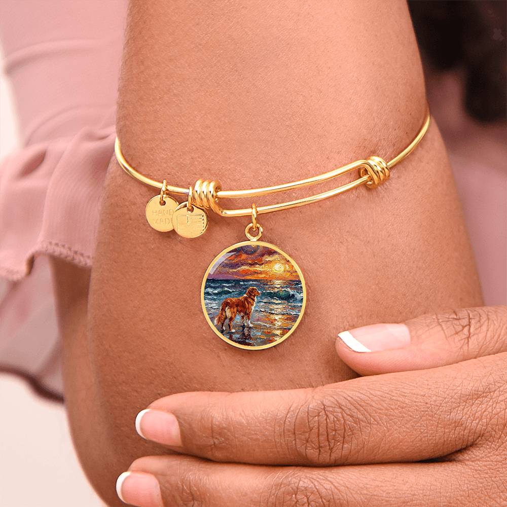 Beach Days - Nova Scotia Duck Tolling Retriever Round Charm Bracelet