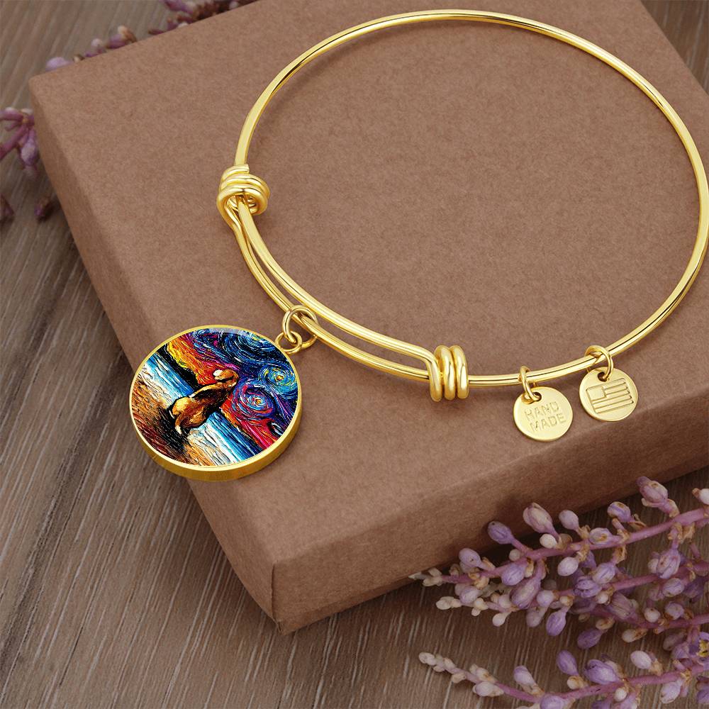 Beach Night - Beagle Round Charm Bracelet