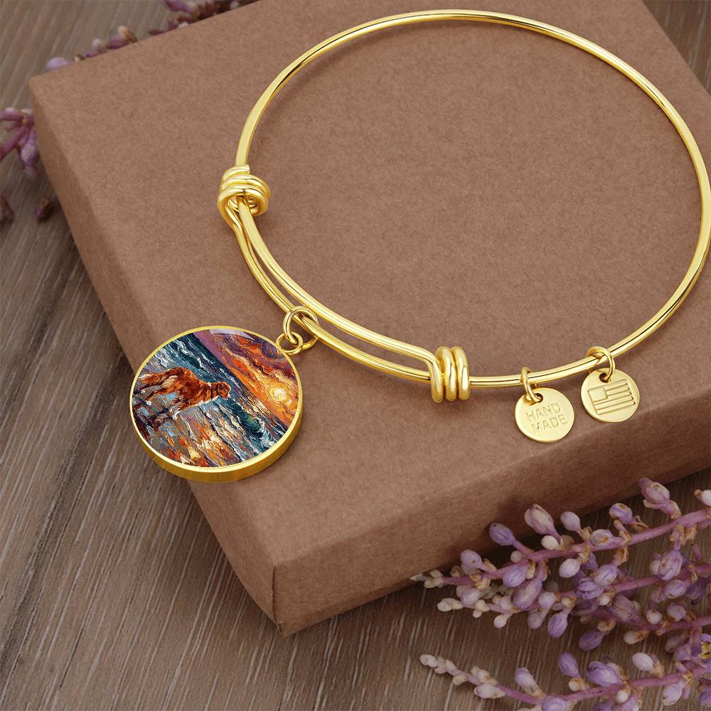 Beach Days - Nova Scotia Duck Tolling Retriever Round Charm Bracelet