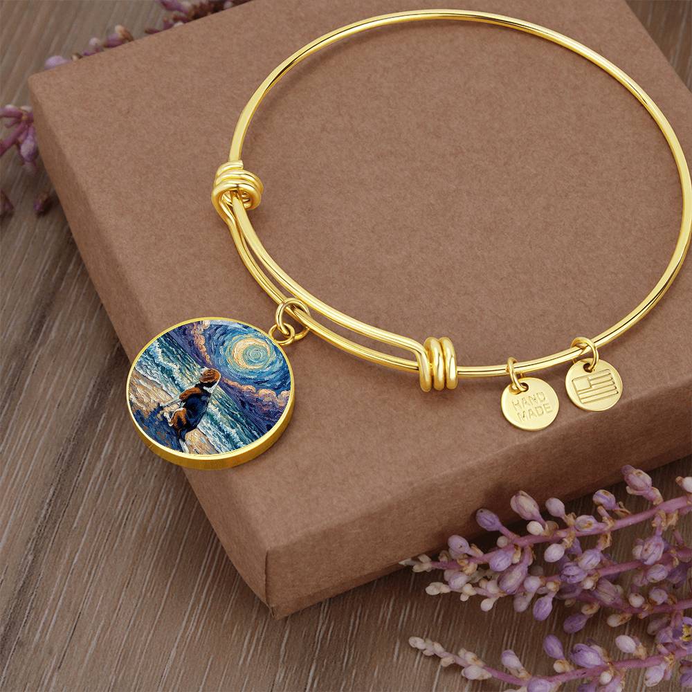 Beach Night - Beagle Round Charm Bracelet