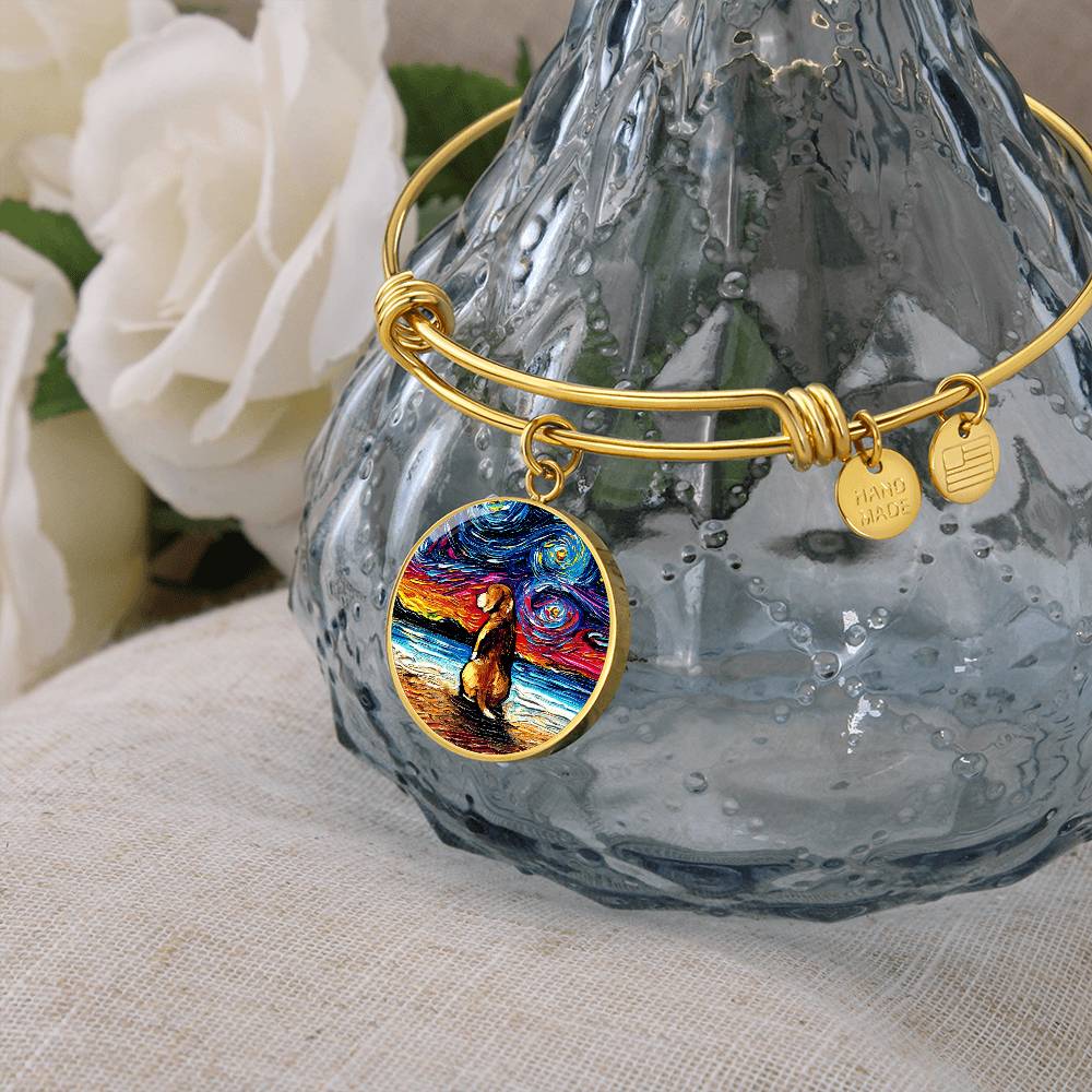 Beach Night - Beagle Round Charm Bracelet