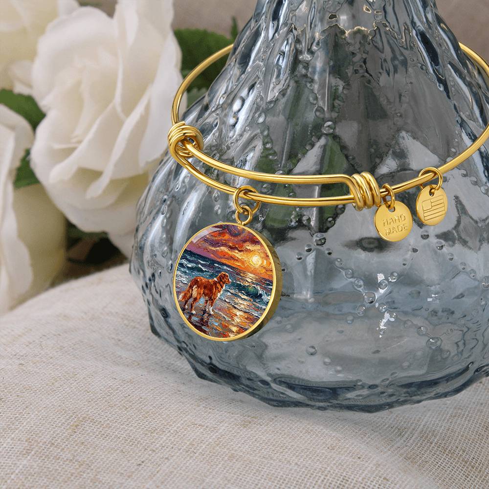 Beach Days - Nova Scotia Duck Tolling Retriever Round Charm Bracelet