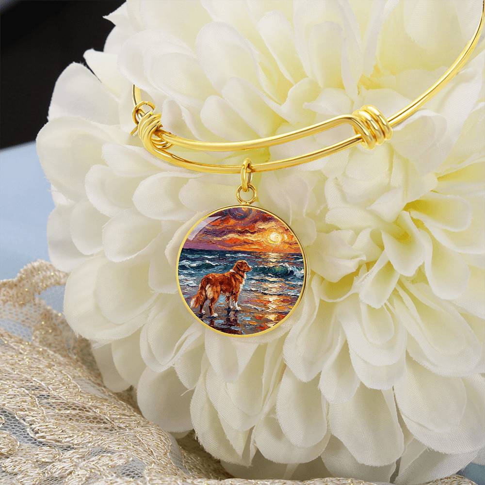 Beach Days - Nova Scotia Duck Tolling Retriever Round Charm Bracelet