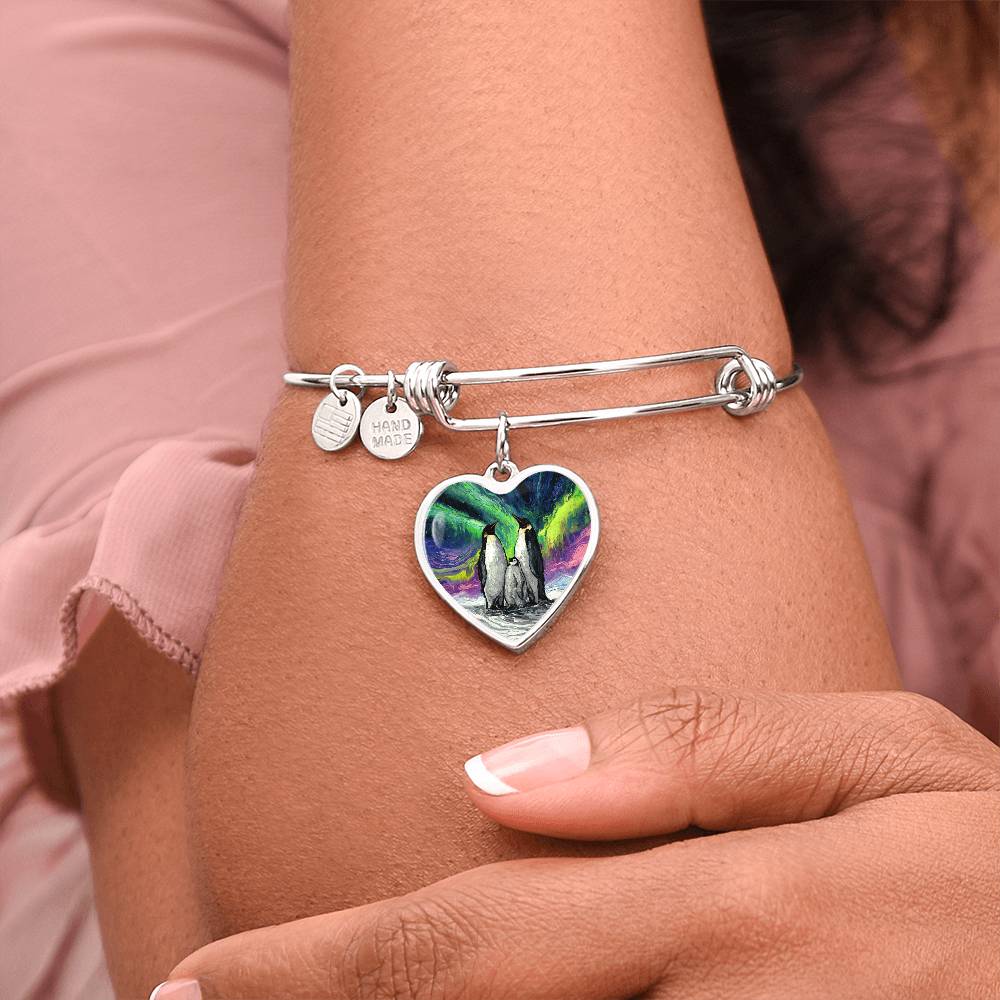 Enjoying The Show Penguin Heart Bangle
