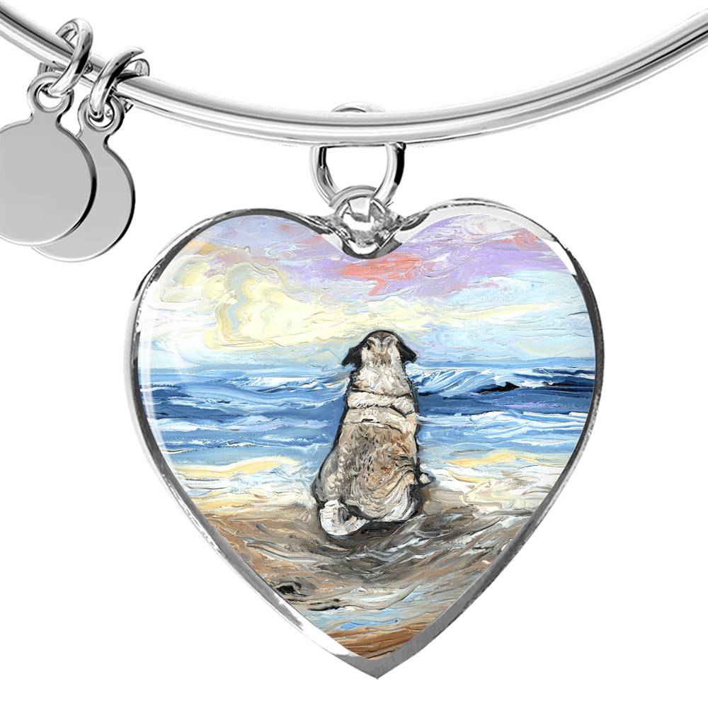 Beach Days - Pug Heart Bangle Bracelet