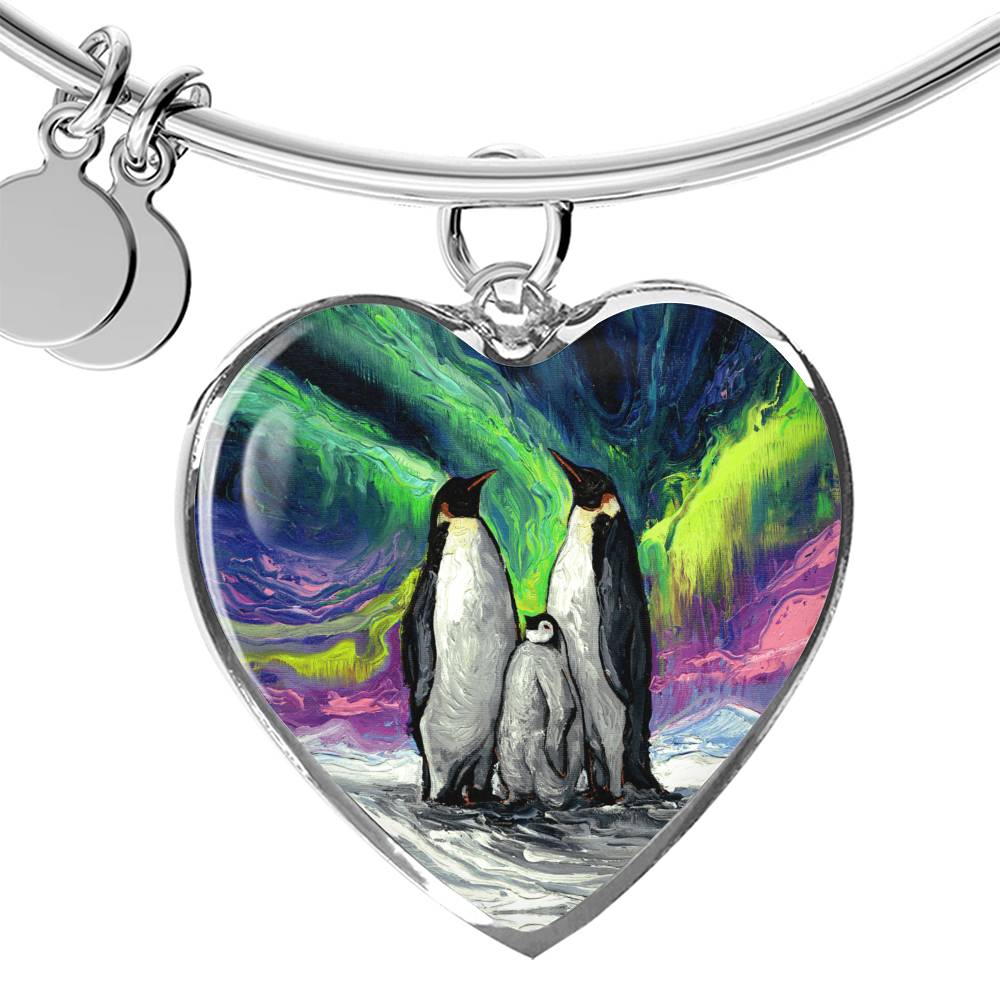 Enjoying The Show Penguin Heart Bangle