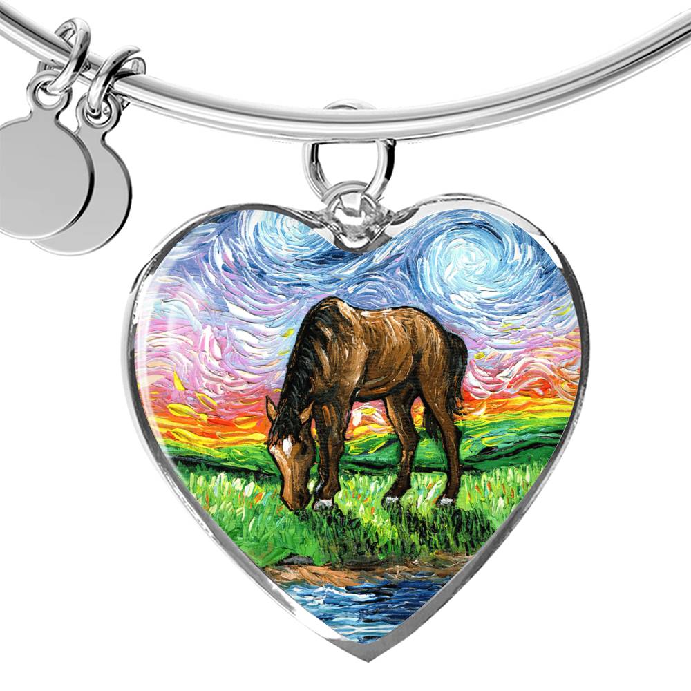 Meadow Starry Night Heart Bangle