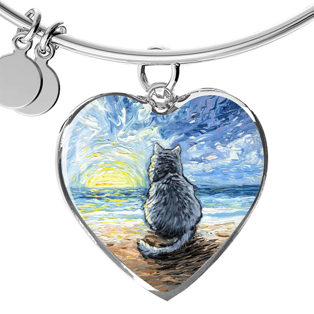 Beach Days - Nebelung Cat Heart Necklace