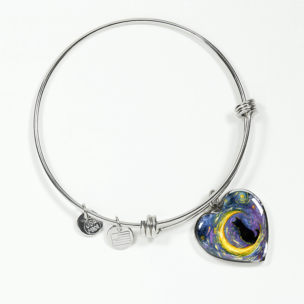 Luna Starry Night Heart Bangle Bracelet