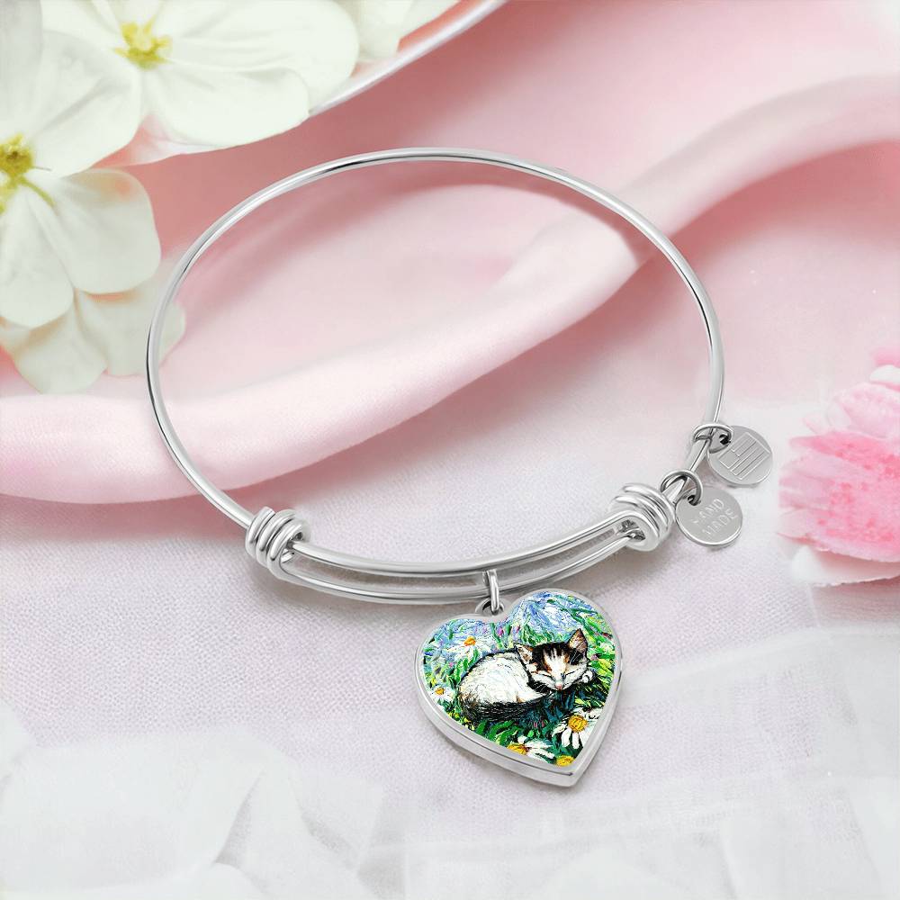 Sweet Dreams Starry Night Heart Bangle Bracelet