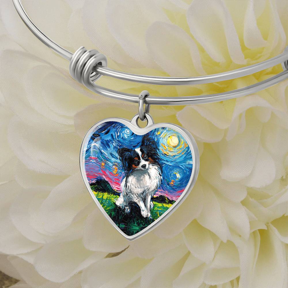 Papillon Starry Night Heart Bangle Bracelet