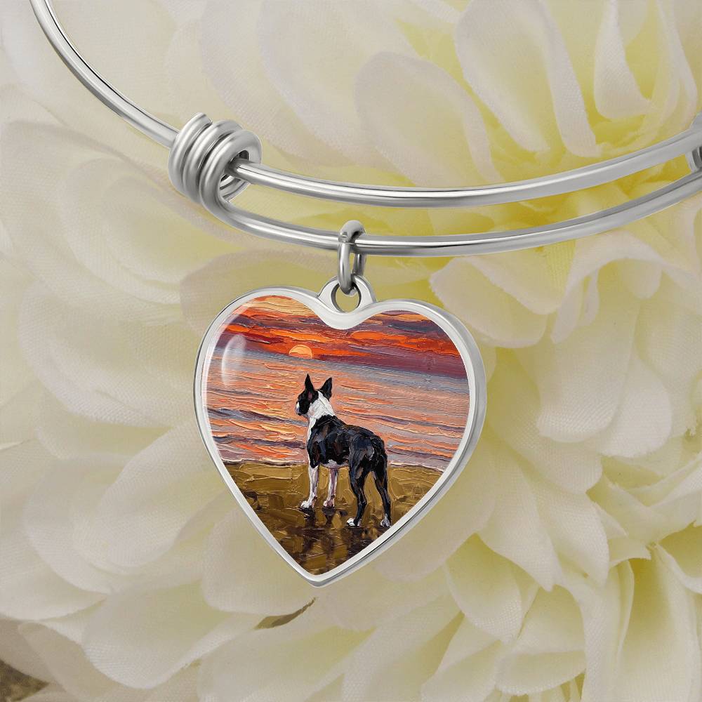 Beach Night - Boston Terrier Heart Bracelet