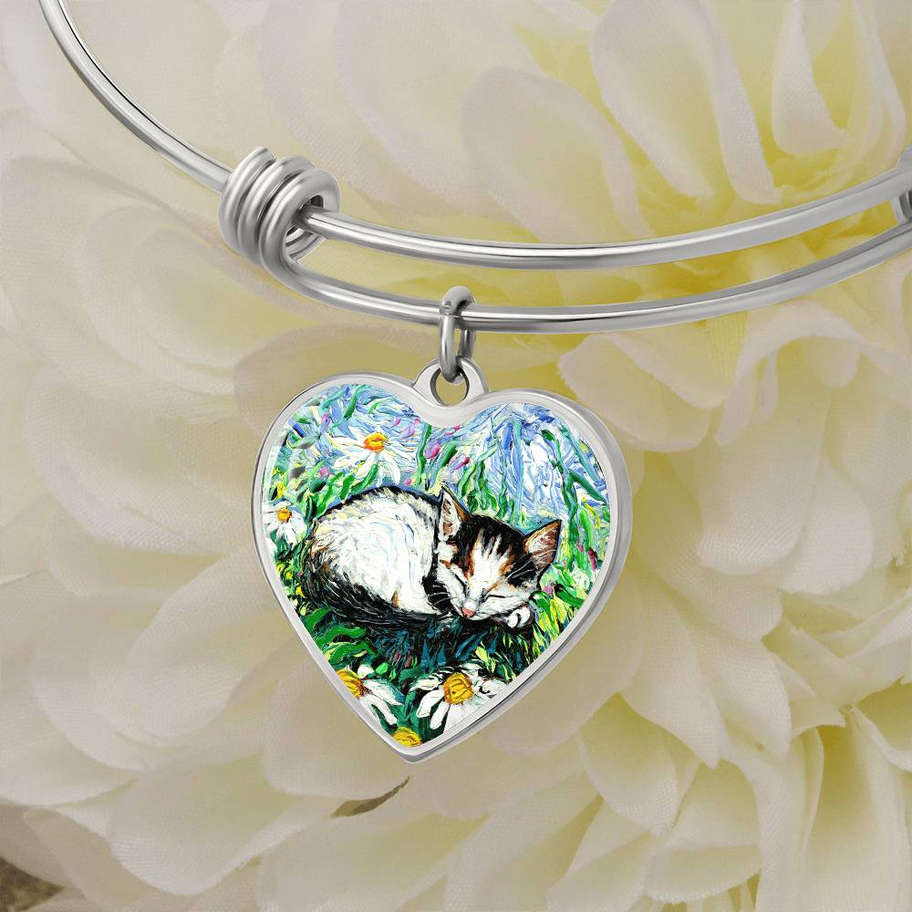 Sweet Dreams Starry Night Heart Bangle Bracelet