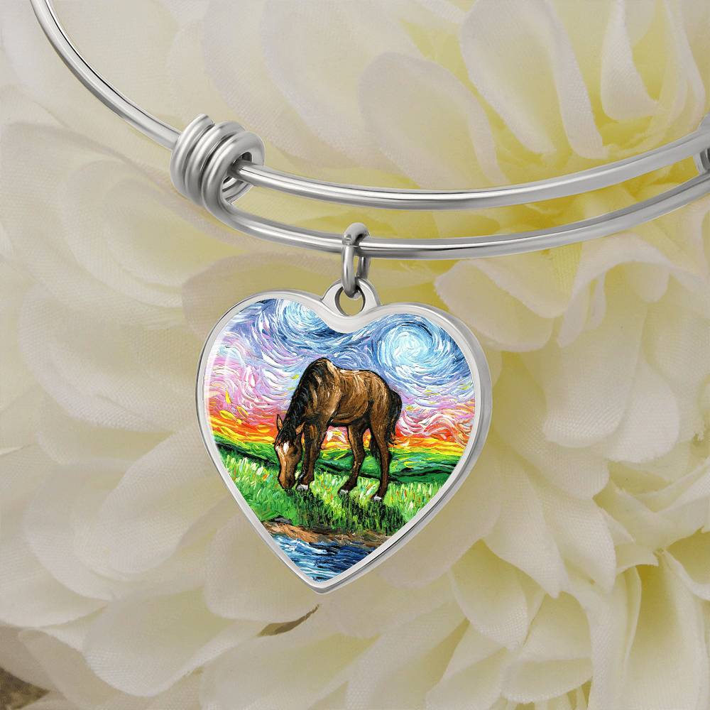 Meadow Starry Night Heart Bangle