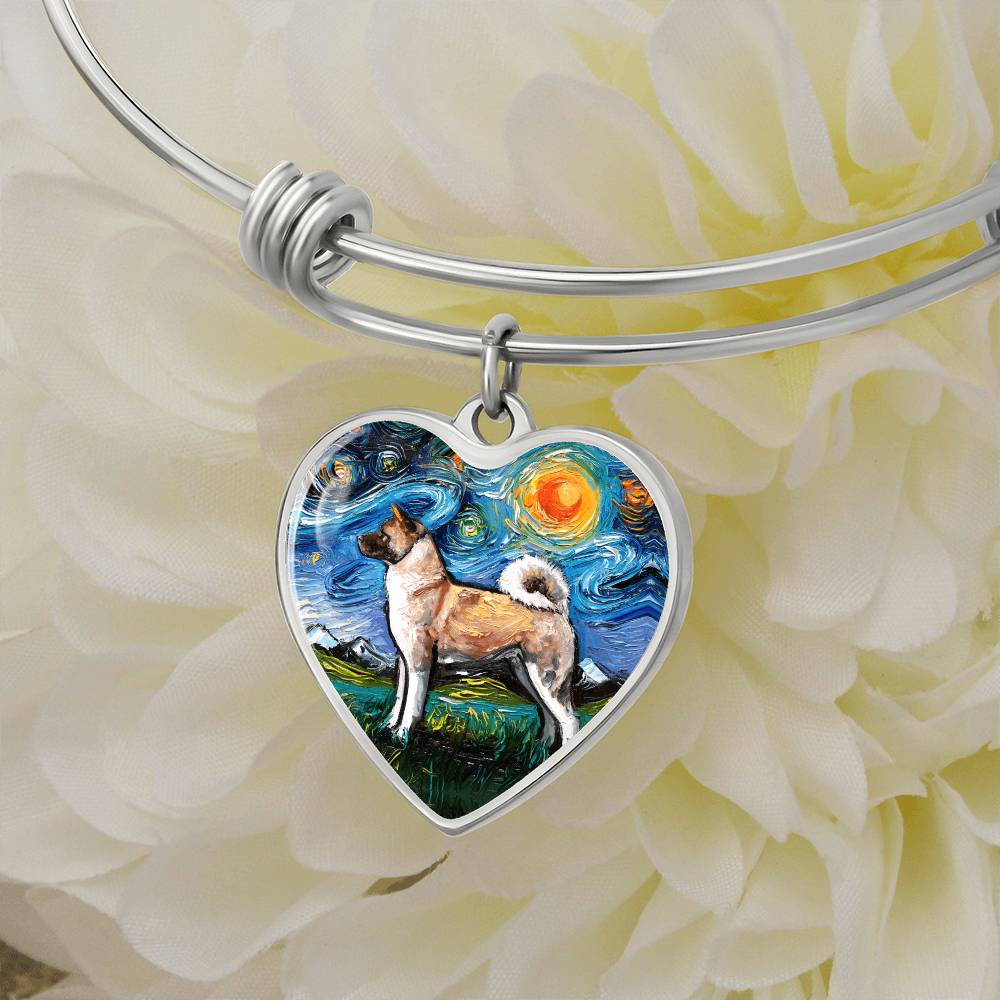 Akita Starry Night Heart Bangle