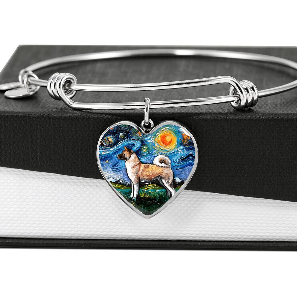 Akita Starry Night Heart Bangle