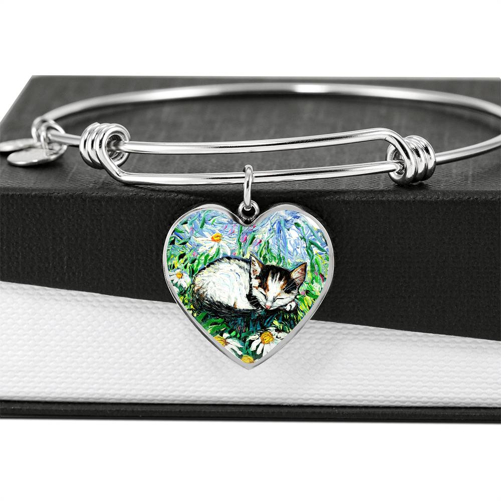 Sweet Dreams Starry Night Heart Bangle Bracelet