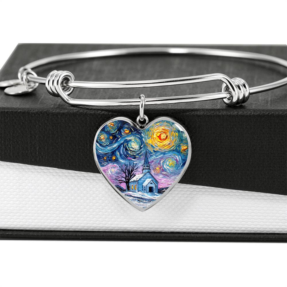 O Holy Night Starry Night Heart Bangle
