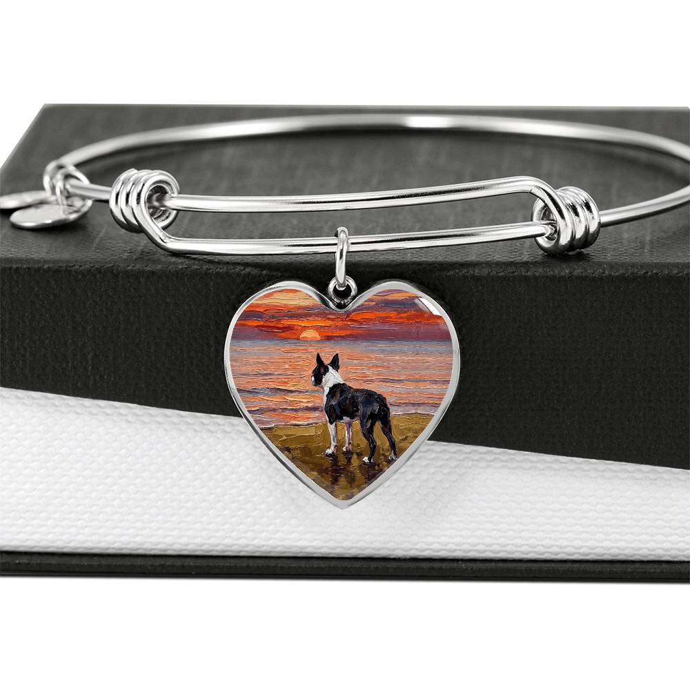 Beach Night - Boston Terrier Heart Bracelet