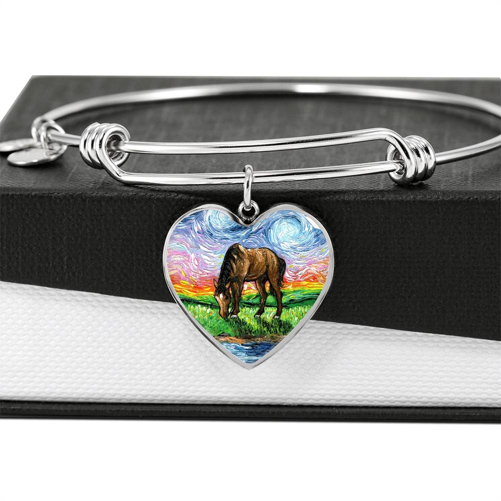 Meadow Starry Night Heart Bangle