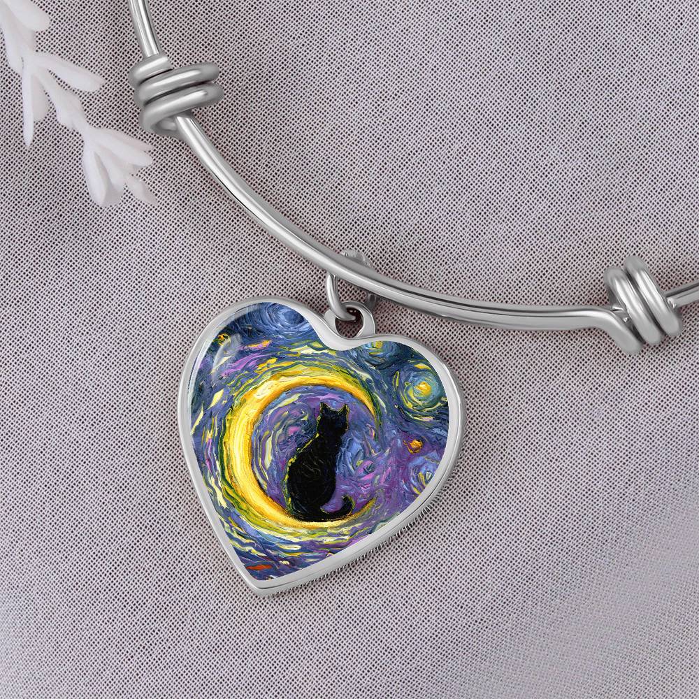 Luna Starry Night Heart Bangle Bracelet