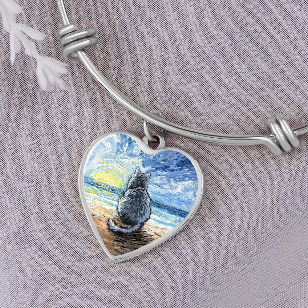 Beach Days - Nebelung Cat Heart Necklace