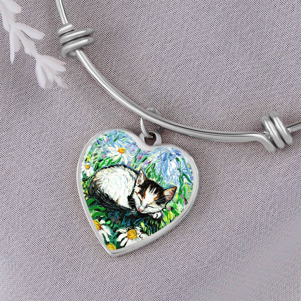 Sweet Dreams Starry Night Heart Bangle Bracelet