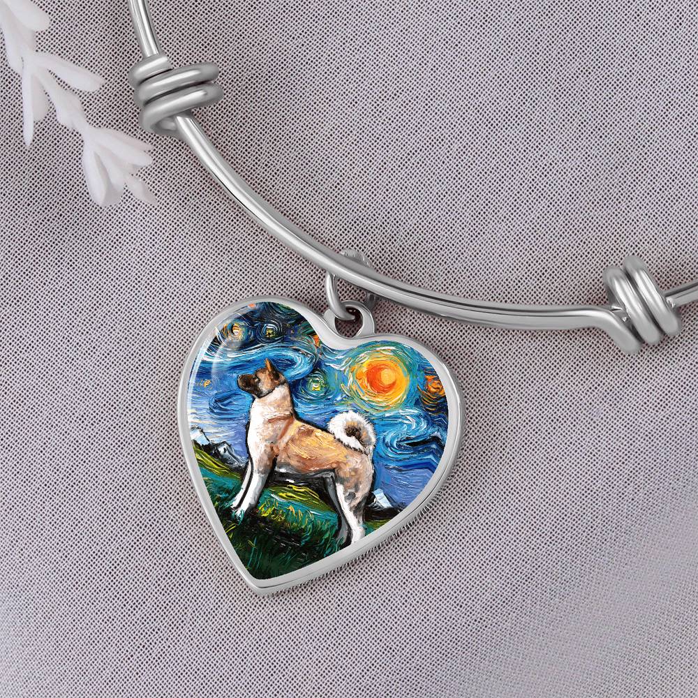 Akita Starry Night Heart Bangle