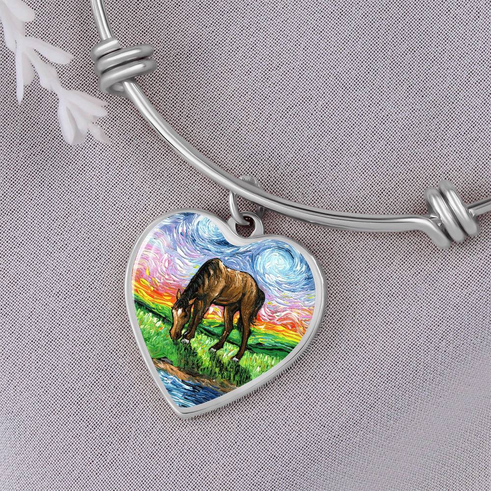 Meadow Starry Night Heart Bangle
