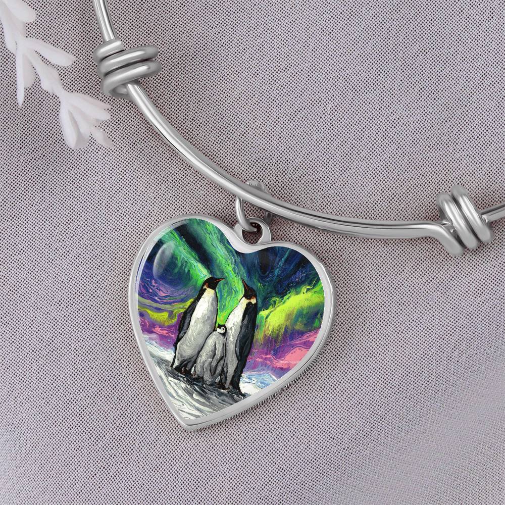 Enjoying The Show Penguin Heart Bangle