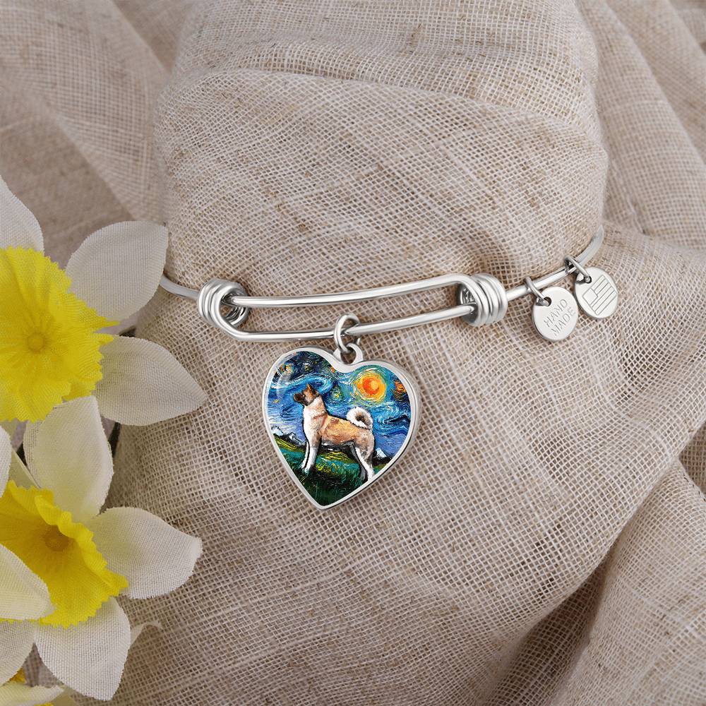 Akita Starry Night Heart Bangle