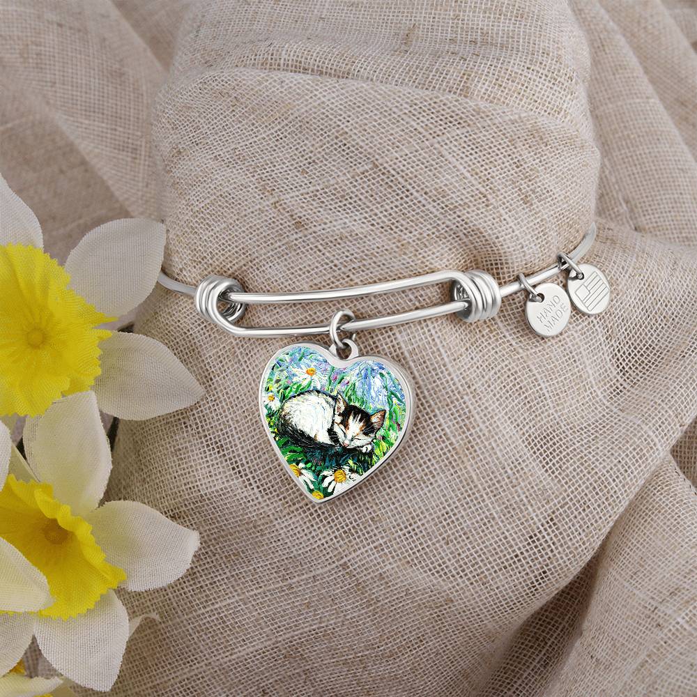 Sweet Dreams Starry Night Heart Bangle Bracelet