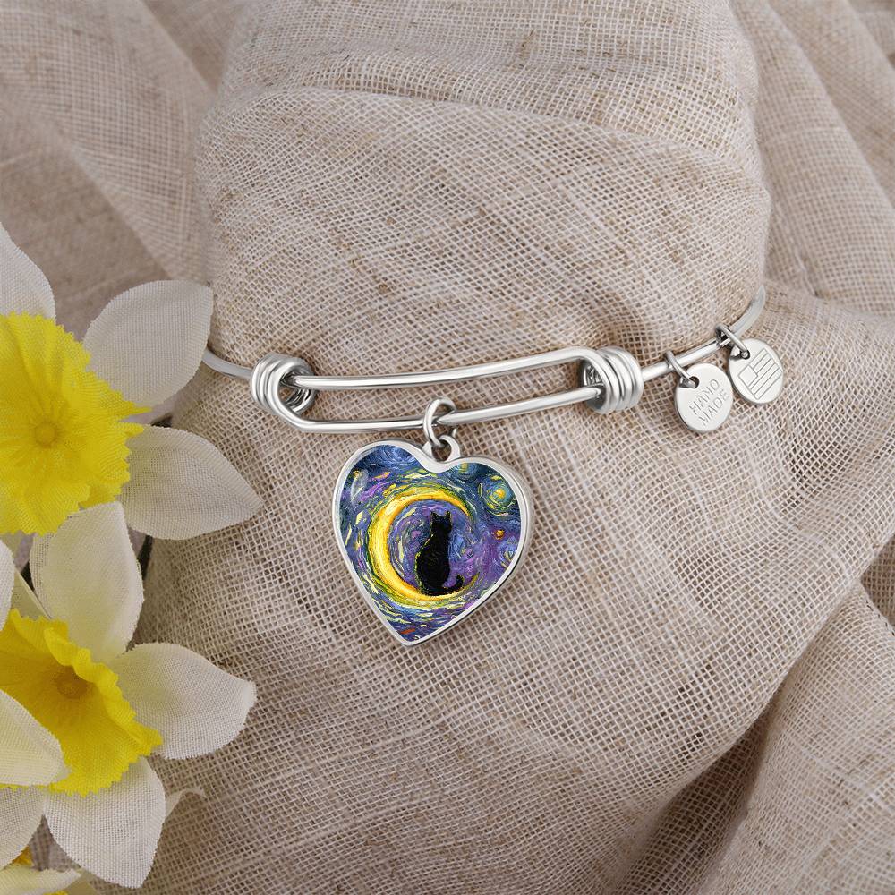 Luna Starry Night Heart Bangle Bracelet
