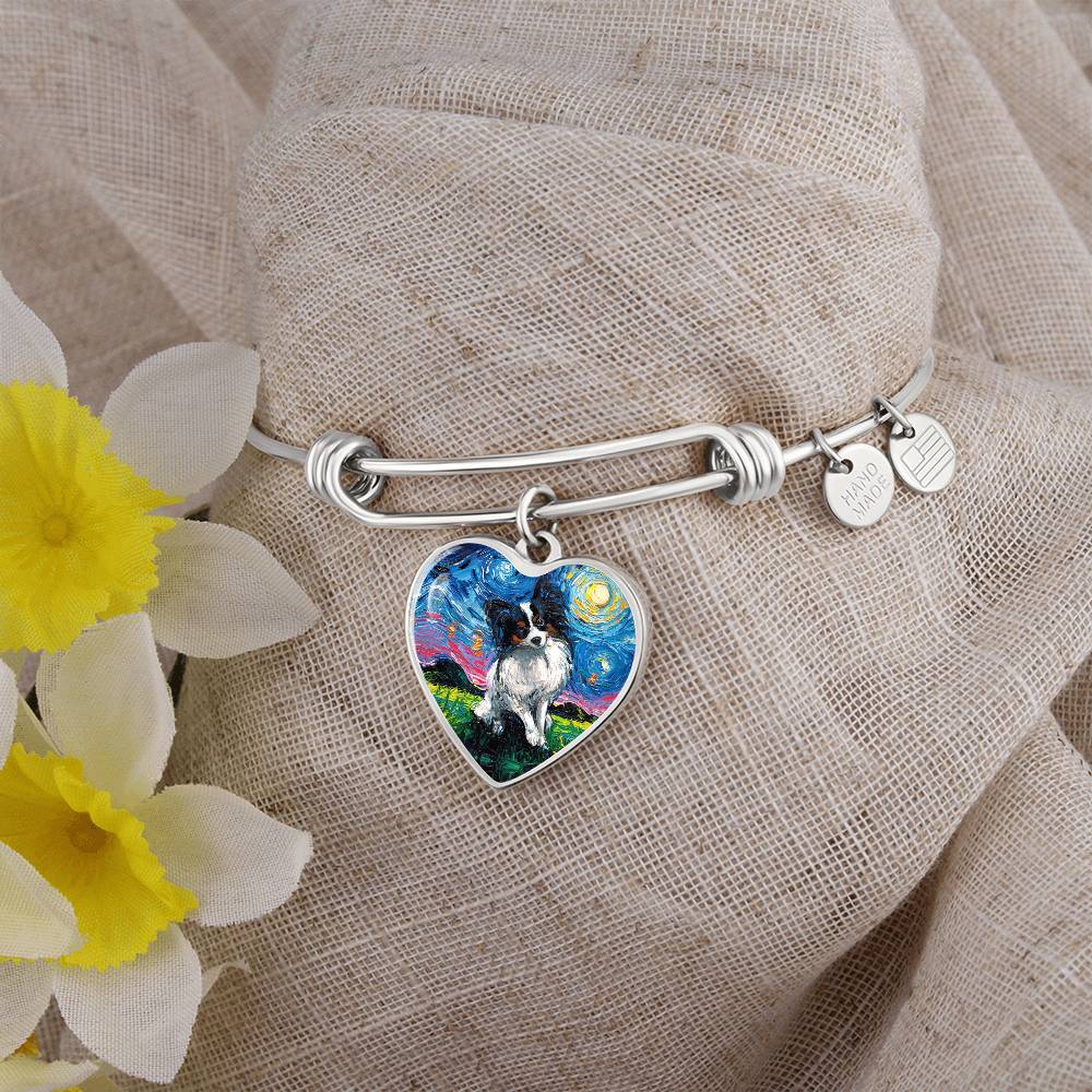 Papillon Starry Night Heart Bangle Bracelet