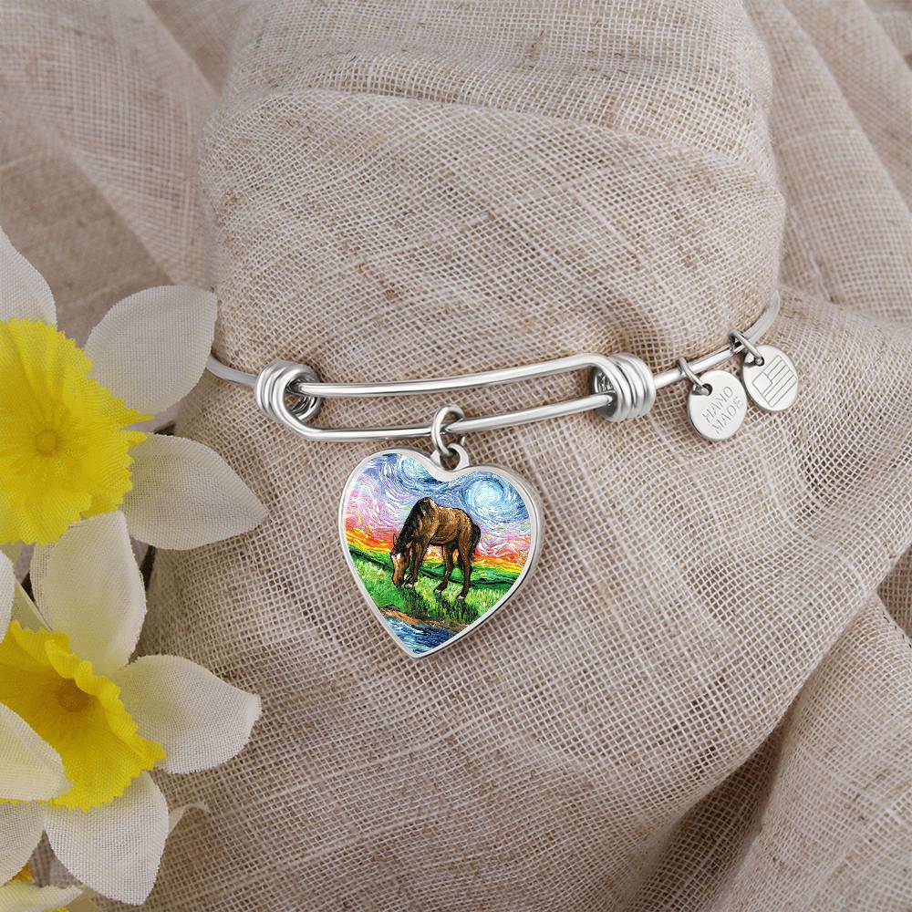Meadow Starry Night Heart Bangle