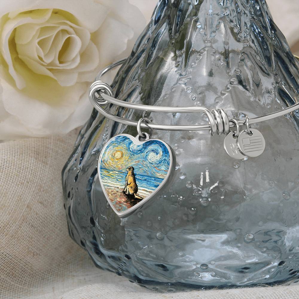 Beach Days - Yellow Labrador Heart Bangle