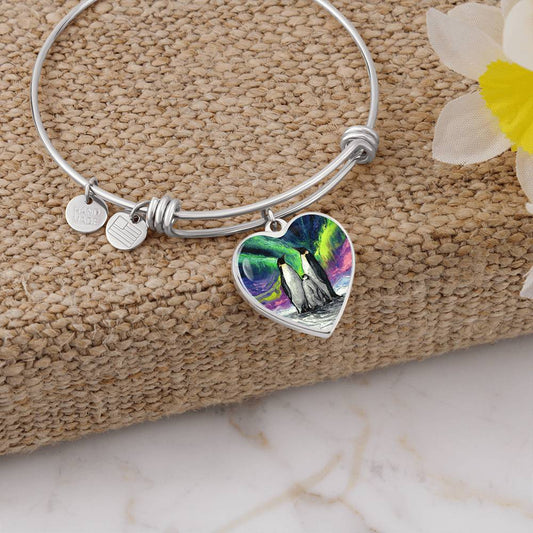 Enjoying The Show Penguin Heart Bangle
