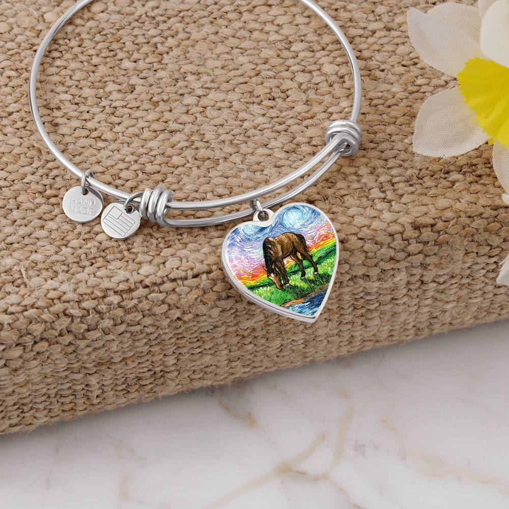Meadow Starry Night Heart Bangle