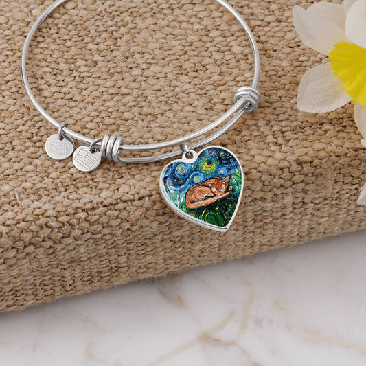 Abyssinian Starry Night Heart Bangle