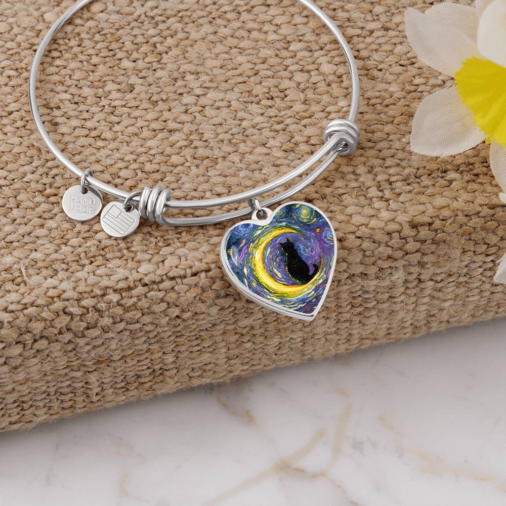 Luna Starry Night Heart Bangle Bracelet