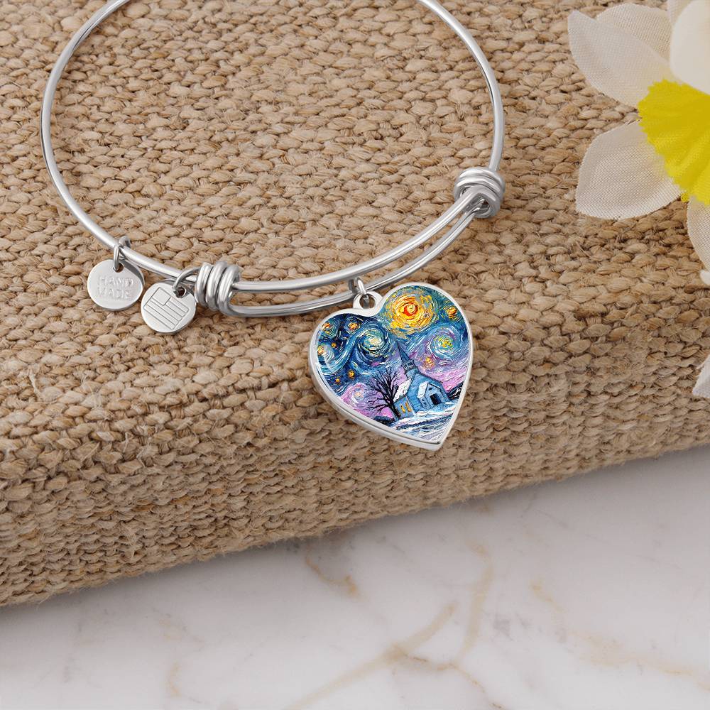 O Holy Night Starry Night Heart Bangle
